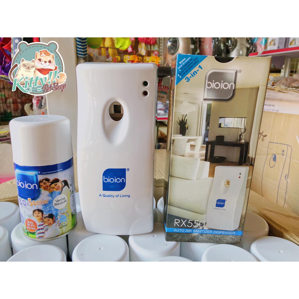 Máy xịt khử mùi, khử trùng,diệt khuẩn tự động - bioion auto dispenser rx550, rx900, bình xịt khuẩn bioion