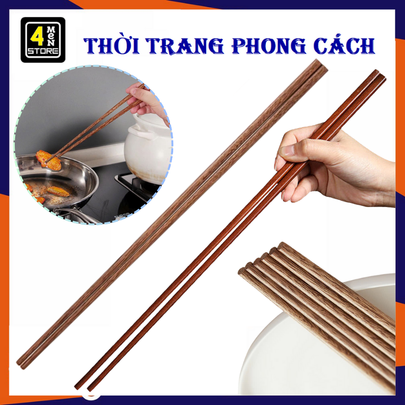 Đũa Tre Dài 42cm Chiên Xào Thức Ăn Chống Bỏng - Đũa Gỗ Kháng Khuẩn Chịu Nhiệt Chống Nấm Mốc, Trơn Trượt - Đũa Ăn Cơm Cao Cấp Sang Trọng Chất Lượng Cao