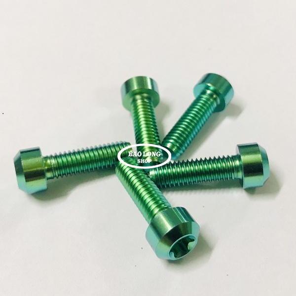 5 Ốc TiTan GR5 8Li 2 Xanh Lục Bảo (100%Titan) đầu trụ