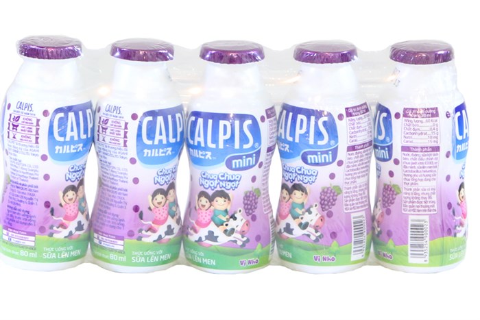 Lốc 5 chai thức uống từ sữa lên men tự nhiên Calpis Mini 80ml