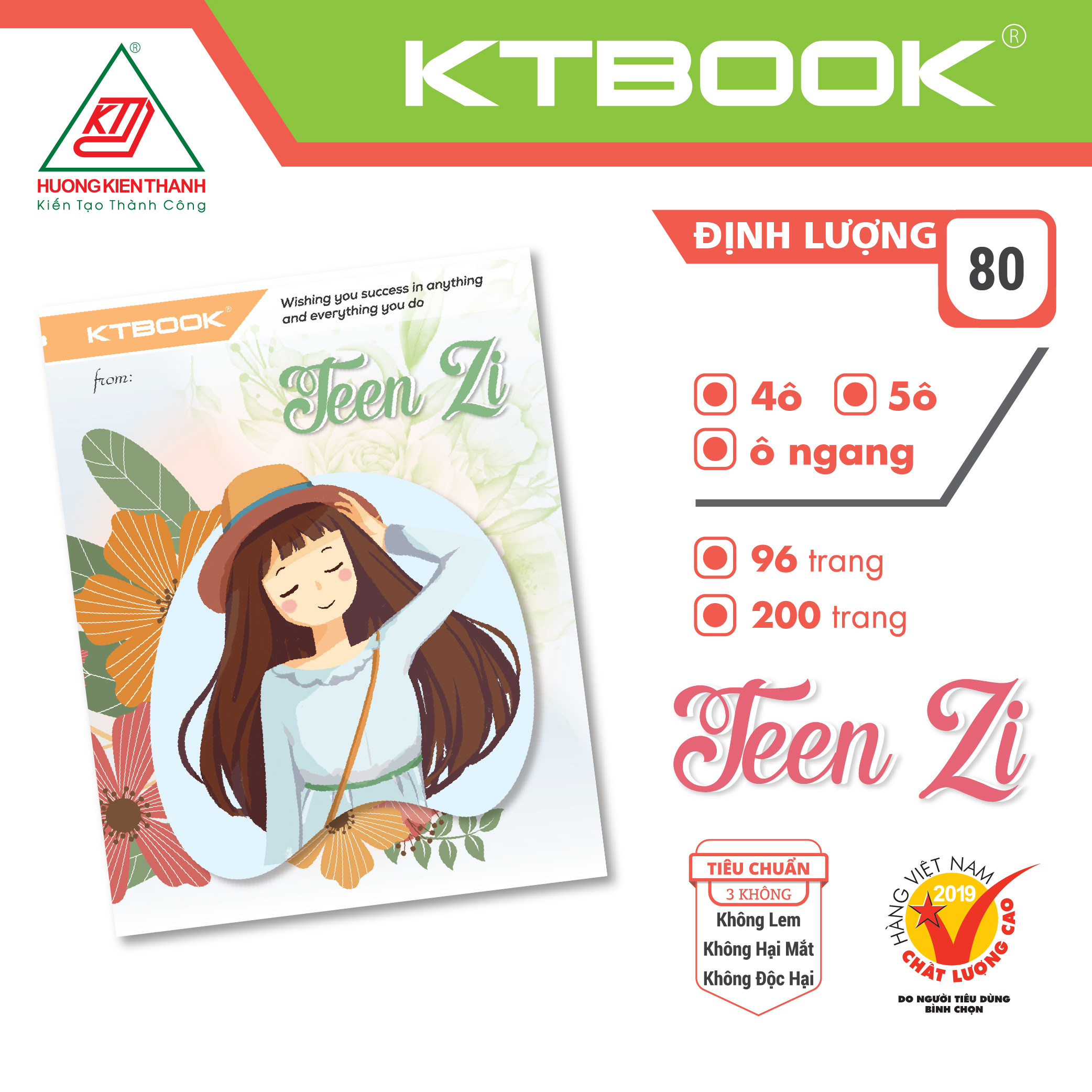 Gói 10 cuốn Tập Học Sinh Cao Cấp Giá Rẻ Thanh Xuân KTBOOK giấy trắng không lem ĐL 80 gsm - 96 trang