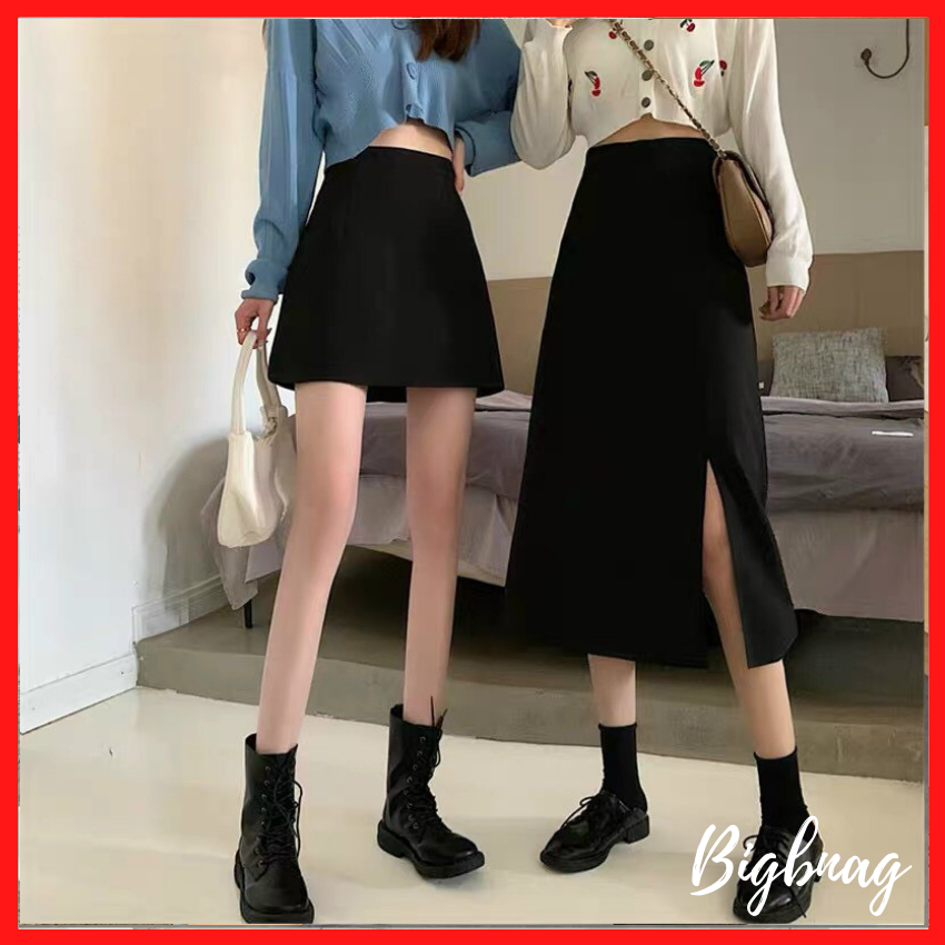 Chân váy Midi xe tả hot hit, chân váy xẻ tà dáng dài cực đẹp - Bigbang Shop