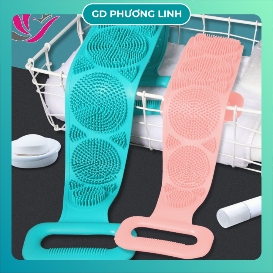 Dây đai chà lưng silicon 2 mặt - Dây tắm cọ lưng