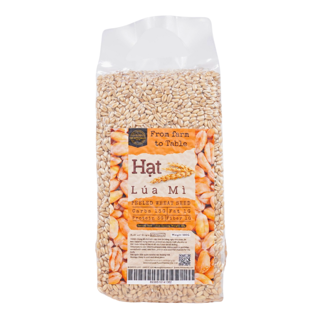 Bột lúa mì và hạt lúa mì tách vỏ nấu ăn, làm bánh, làm nước cỏ lúa mì - wheat seed the nuts valley