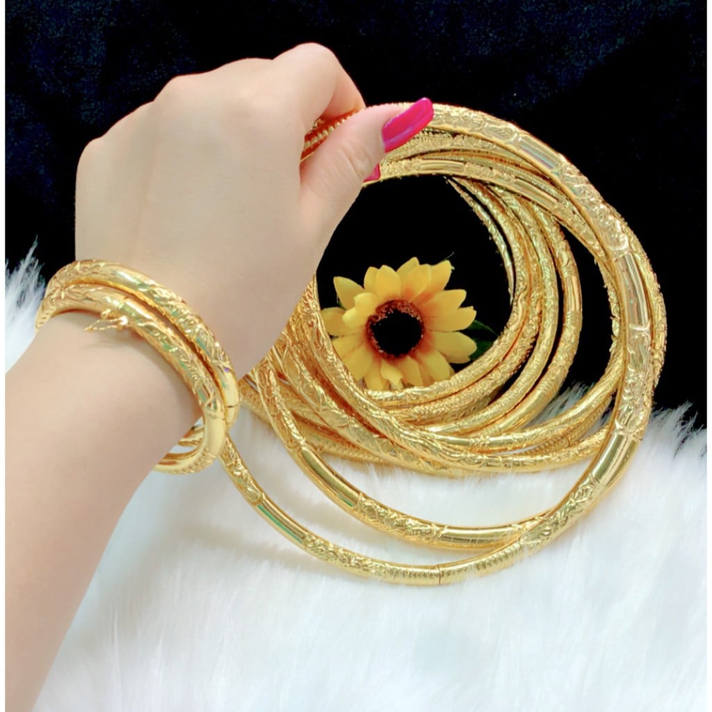 Kiềng cổ long phụng, kiềng cô dâu, lắc tay long phụng, vòng cổ long phụng xi kim vàng 24k cao cấp namoo jewelry