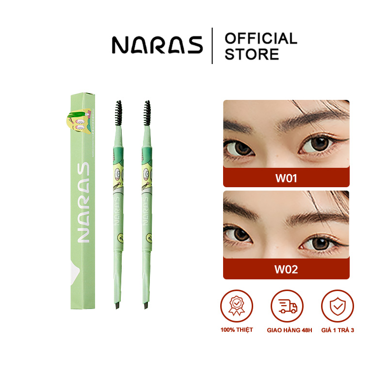 NARAS chì kẻ mày hai đầu siêu mảnh dễ phẩy sợi tự nhiên bền màu phù hợp cho người mới bắt đầu