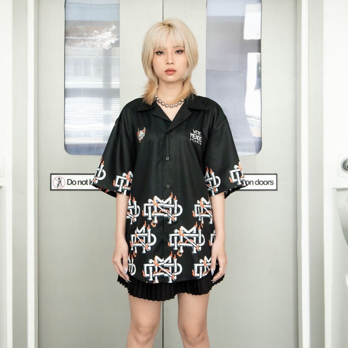 Mende - monogram shirt - áo sơ-mi nam tay ngắn