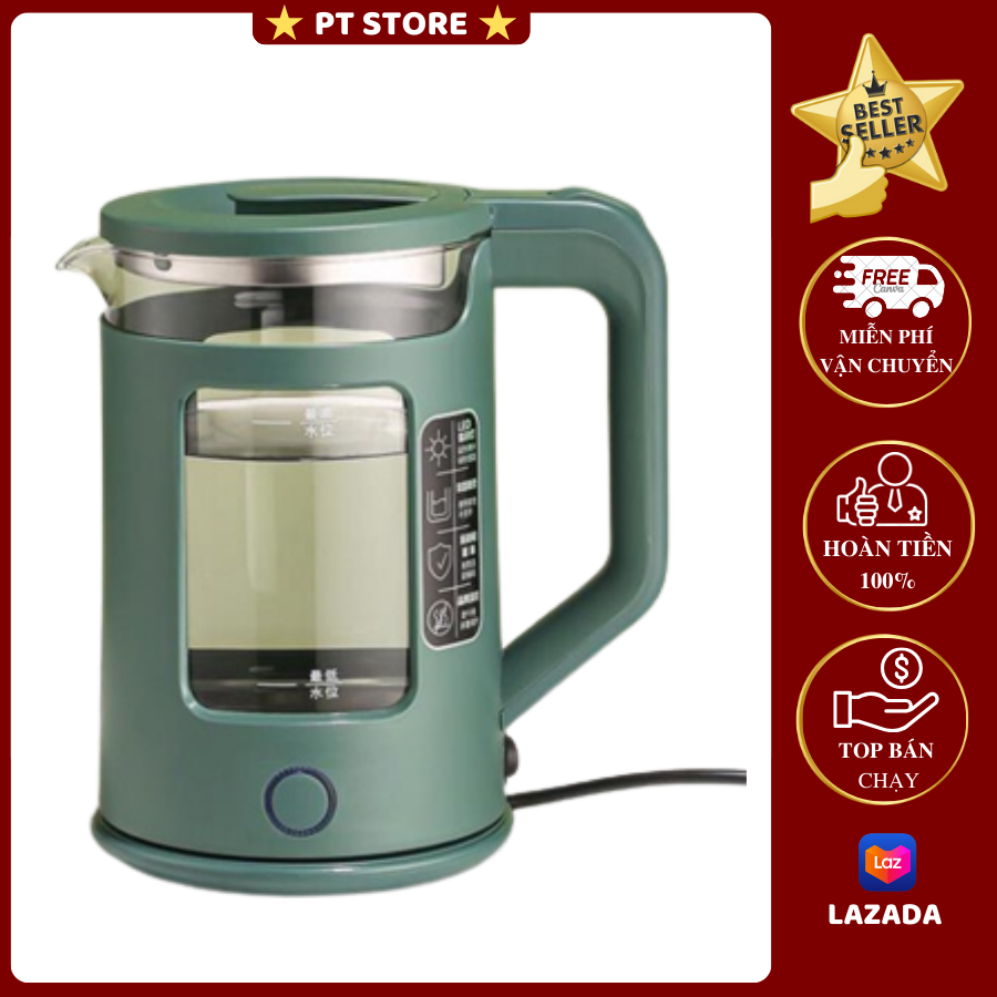 Ấm đun siêu tốc công suất lớn gugkdd, bình đun nước siêu tốc thủy tinh cuckoo st-13, dung tích 2.5 lít