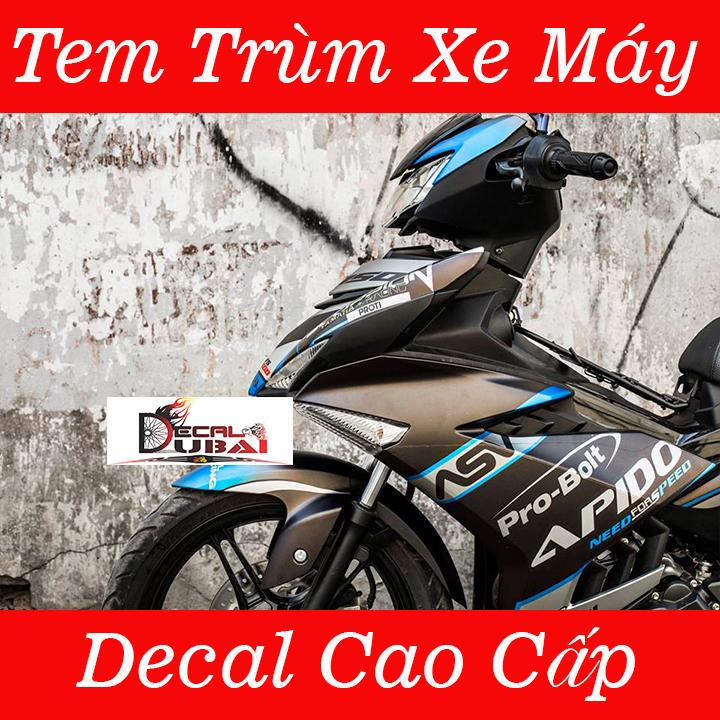 Tem Trùm Dán Xe Exciter 150 Đen Nhám Mẫu Mới