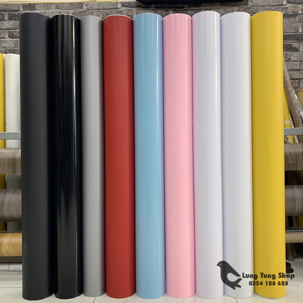 [HCM][ Khổ 1,2m - Loại nhám và bóng ] Decal màu - Giấy dán tường  bàn  tủ có sẵn keo màu trơn