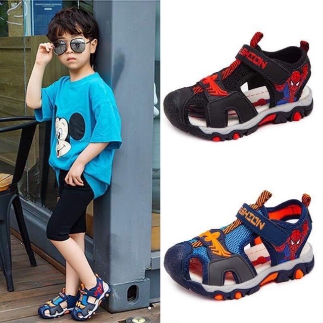 Sandal Spiderman kiểu bít mũi cho bé từ 2.5 - 10 tuổi - Giày sandal hoạt hình khỏe khoắn, Dép sandal người nhện năng động, quà tặng cho bé, hàng mới 2020 518#