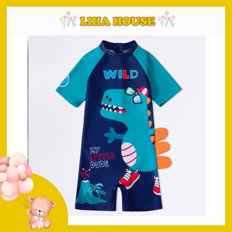 Bộ bơi body khủng long wild bé trai