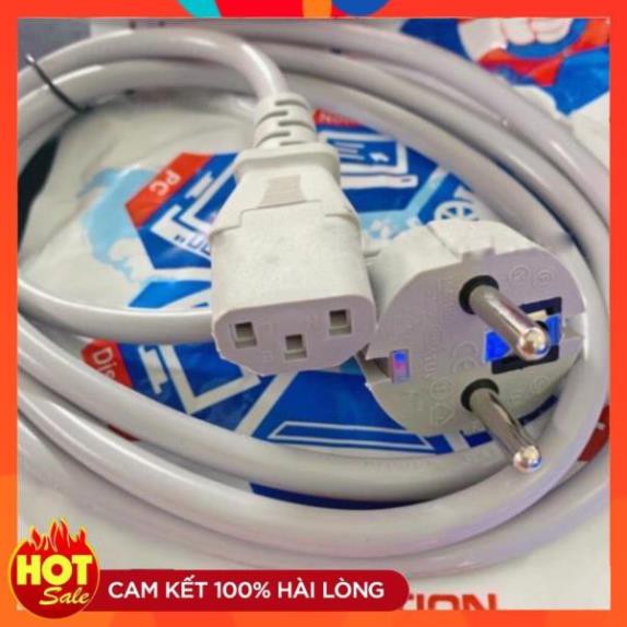 Dây nguồn pc tôt 1.5m xám lõi đồng-dây nguồn tròn xám xịn 15m cho màn hình máy tính laptop nồi cơm điện...