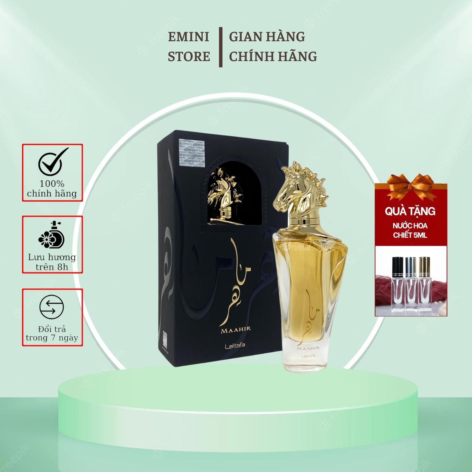 Nước hoa Cao Cấp Lattafa Maahir Dubai chính hãng 100ml Mùi Hương Quyến Rũ, Đẳng Cấp, Sang Trọng
