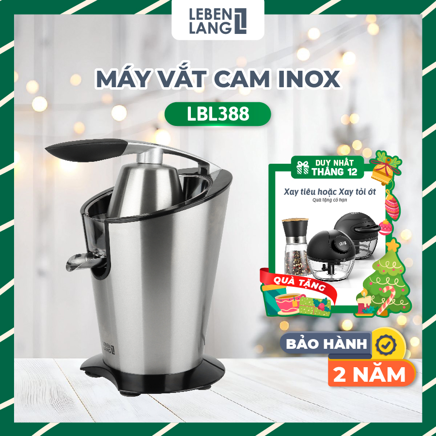  Máy vắt cam ép cam LEBENLANG LBC388 đầu vắt inox 304 công suất 600W dung tích 400ml vòi rót trực tiếp khi vắt - hàng chính hãng 
