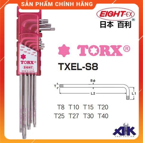 Bộ hoa thị, hoa khế chữ L hình sao Eight Nhật TXEL-S8 - Made in Japan