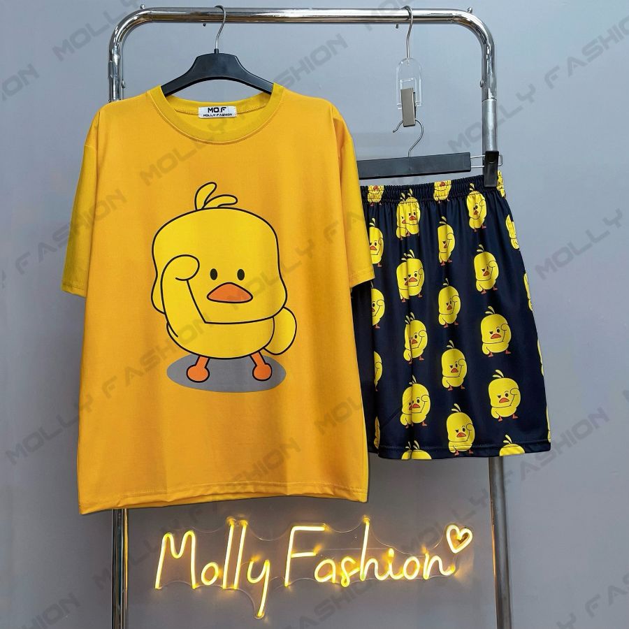 Đồ bộ hoạt hình ❤️ Bộ mặc nhà form rộng Unisex VỊT VÀNG nam nữ Freesize Molly Fashion