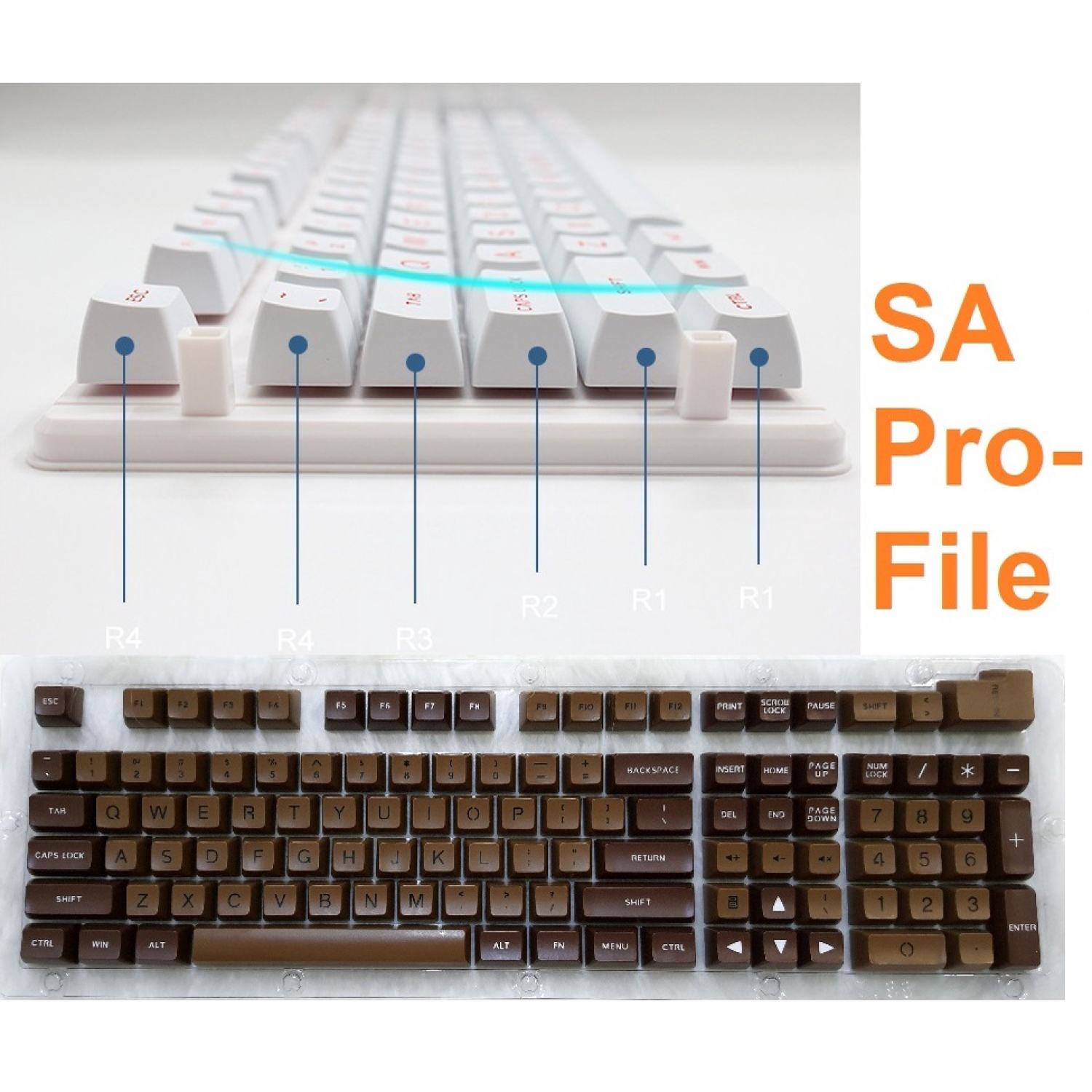 Keycap sa profile - bộ nút bàn phím cơ fullsize tkl abs doubleshot
