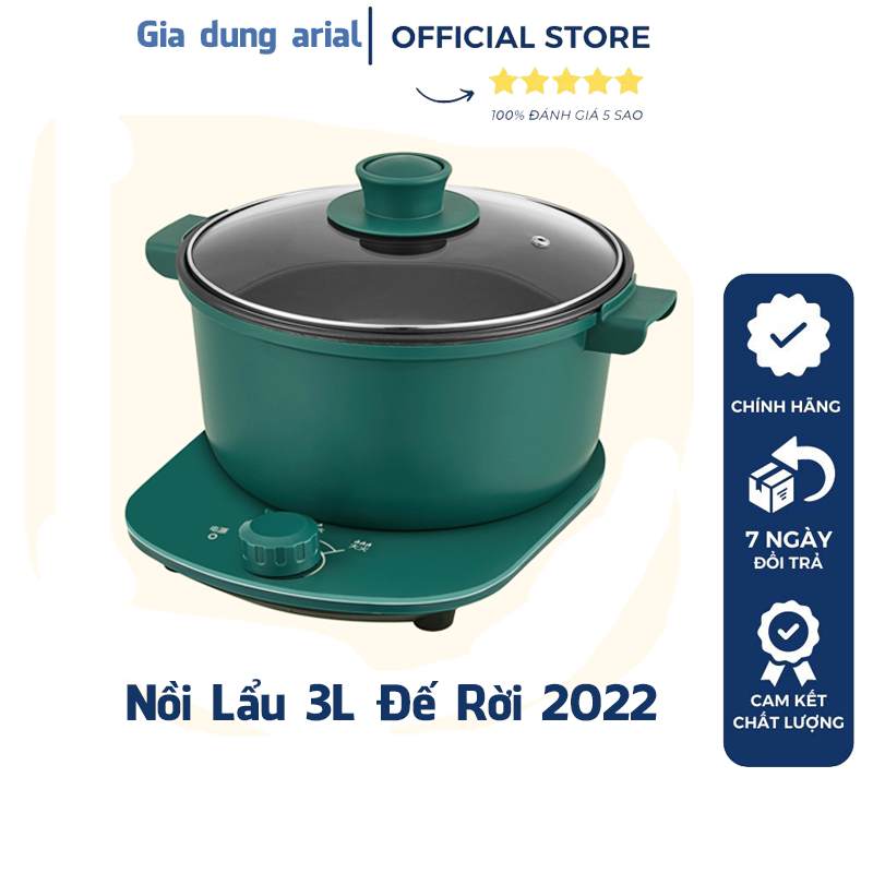 Nồi Lẩu Đa Năng Có Đế Rời Dễ Dàng Vệ Sinh Lớp Chống Dính Cao Cấp Dày Dạn Bảo Hành 12 Tháng, Nồi Lẩu Mini Cho 6-8 Người Ăn, Nồi Lẩu Điện, Noi Lau Mini