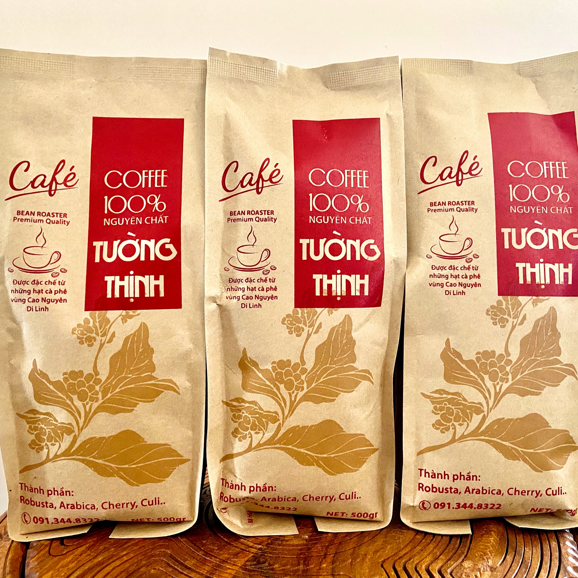 Cà phê Nguyên chất Tường Thịnh Di Linh gói 500gram