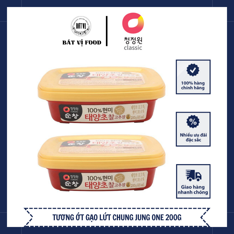 Tương ớt gạo lứt chung jung one hàn quốc 200g dùng sốt bánh gạo , kimchi