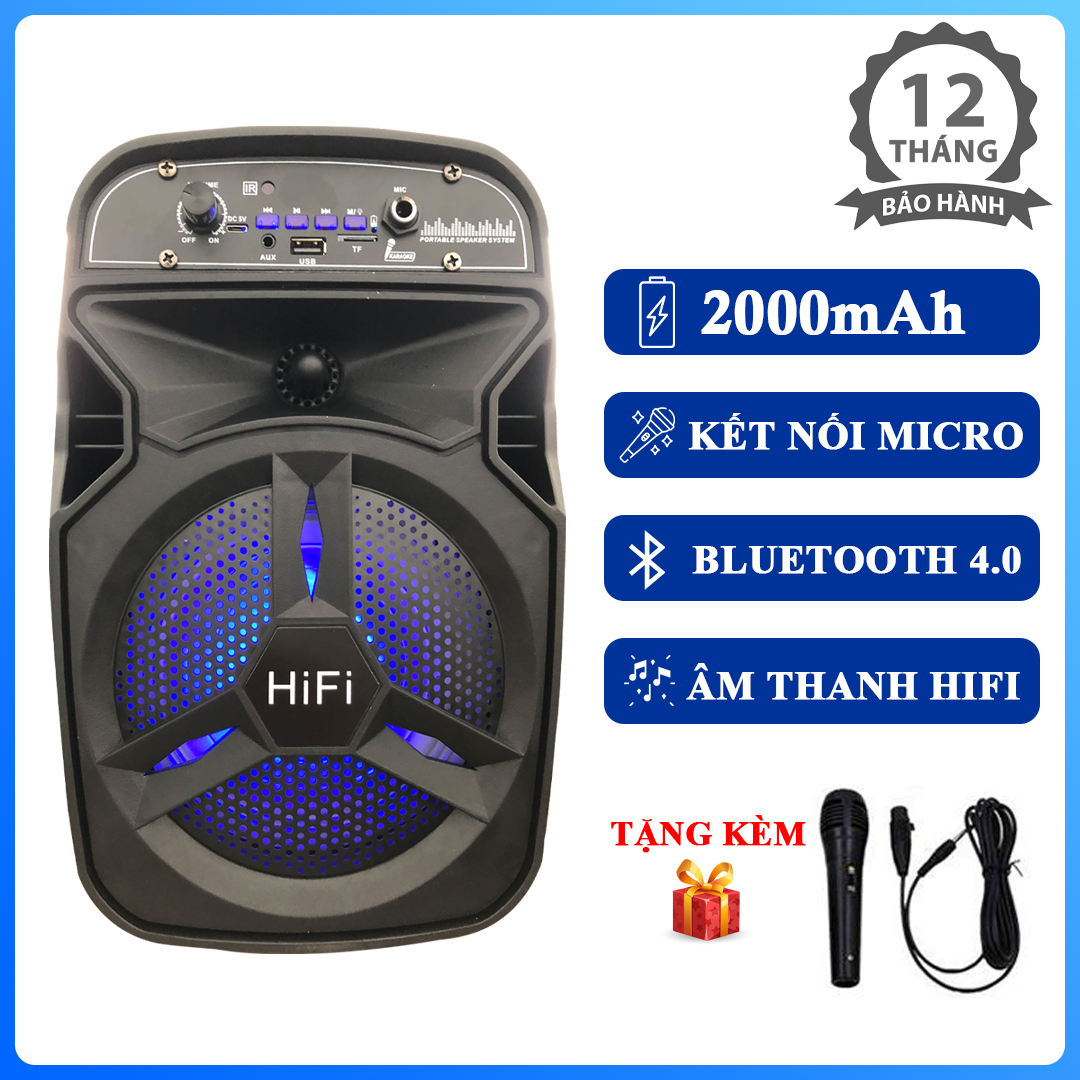 [HCM]Loa Công Suất Lớn Bluetooth Karaoke 2 in 1 - Loa Bluetooth BT-06 Tặng Kèm Micro Hát Siêu Hay Hỗ Trợ Đa Chức Năng Âm Bass Trầm Căng Karaoke Âm Vang Sống Động