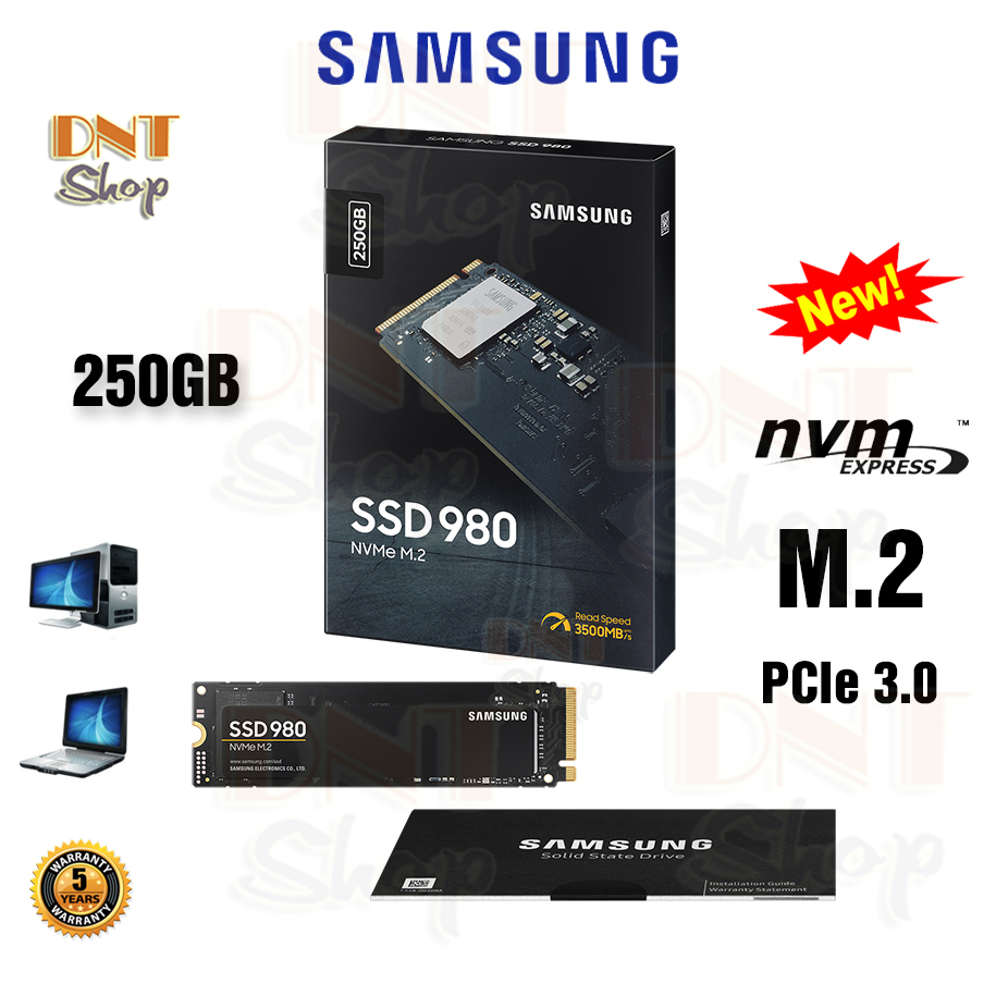 Ổ cứng SSD Samsung 980 PCIe Gen 3.0 x4 NVMe V-NAND M.2 2280 250GB (MZ-V8V250B)