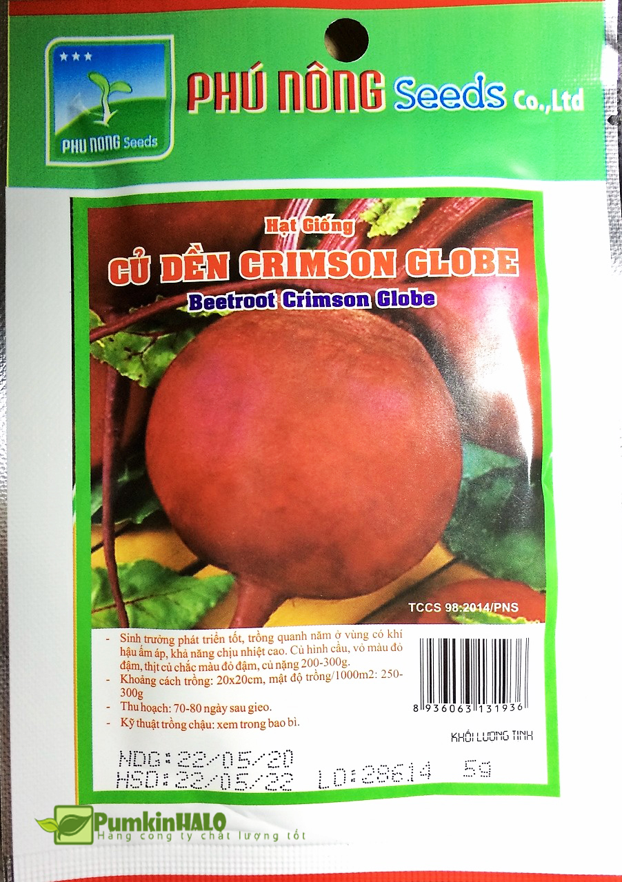 [HCM]Hạt giống  Củ Dền Phú Nông Crimson Gloge  KLT  5g 1gói