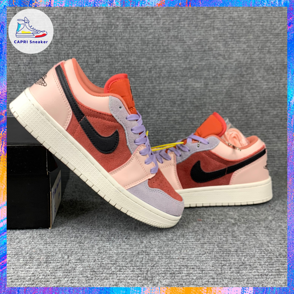 Giày sneaker nữ JD1 kem mận thấp cổ da lộn cao cấp hot trend
