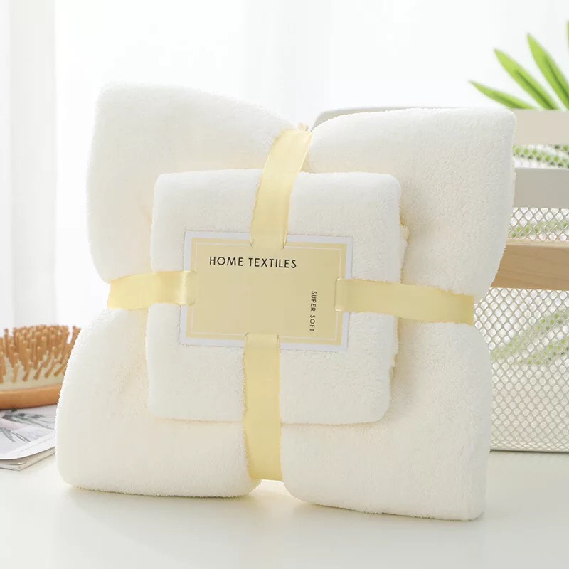 Combo 2 khăn tắm siêu mềm siêu thấm hút