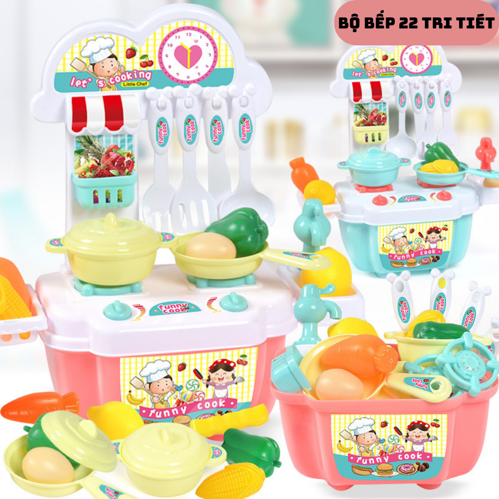 Bộ đồ chơi nấu ăn - nhà bếp cho bé có vòi nước mini kitchen 24 tri tiết