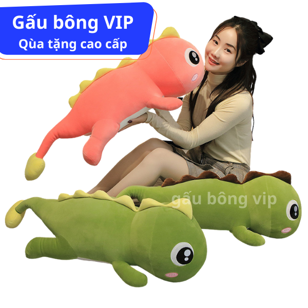 Gấu bông khủng long đuôi tim 2m gấu bông vip tphcm , thú bông thằn lằn mắt lồi màu hồng, xanh, khủng long nhồi bông thú bông thằn lằn mắt lồi to khổng lồ qùa tặng cao cấp