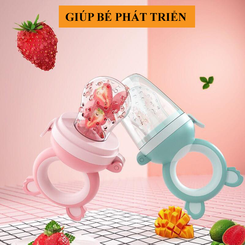 Núm Vú Ăn Dặm Cho Bé - Túi Nhai, Chống Hóc, An Toàn Cho Bé, Phát Triển Bé Đầu Đời - Hỗ Trợ Quá Trình Mọc Răng