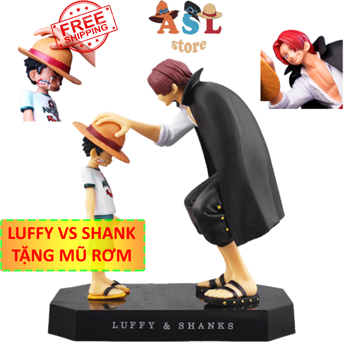 Mô hình One Piece Luffy và Shanks tóc đỏ hồi nhỏ - Mô hình anime giá sỉ