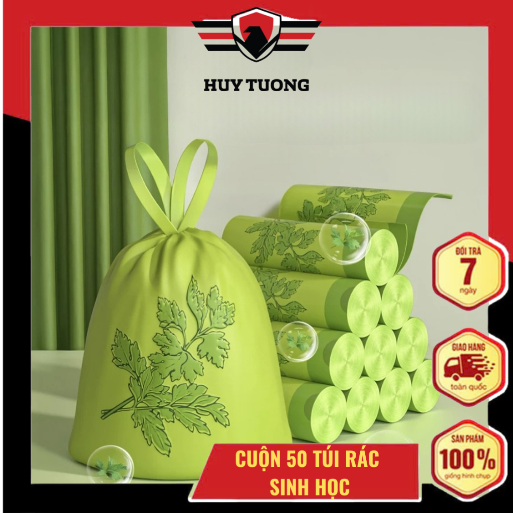 Túi đựng rác hương ngải cứu, lavender xua đuổi ruồi muỗi, côn trùng, siêu dai, có dây rút kích thước 45 x 45cm - Huy Tưởng