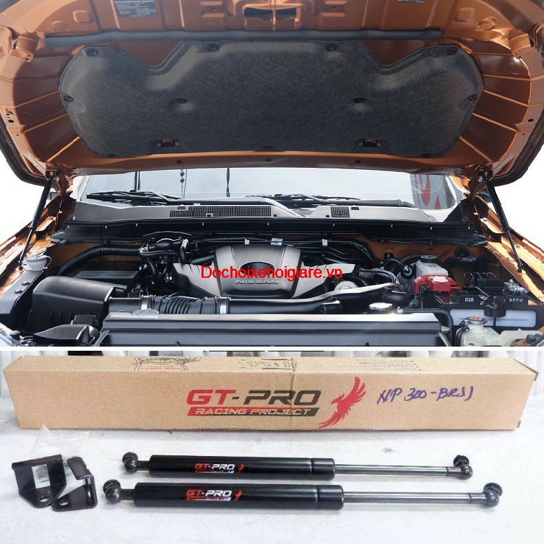 Ty thủy lực chống nắp capo xe bán tải Nissan Navara, xe 7 chỗ Nissan Terra . GT-PRO Thailand. Front Shock Hood Lifter Bonnet