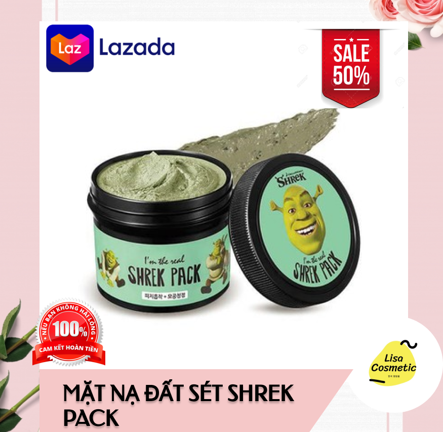 Mặt nạ đất sét bạc hà rau má shrek pack-chuyên làm sạch mụn cám,mụn đầu đen,bã nhờn