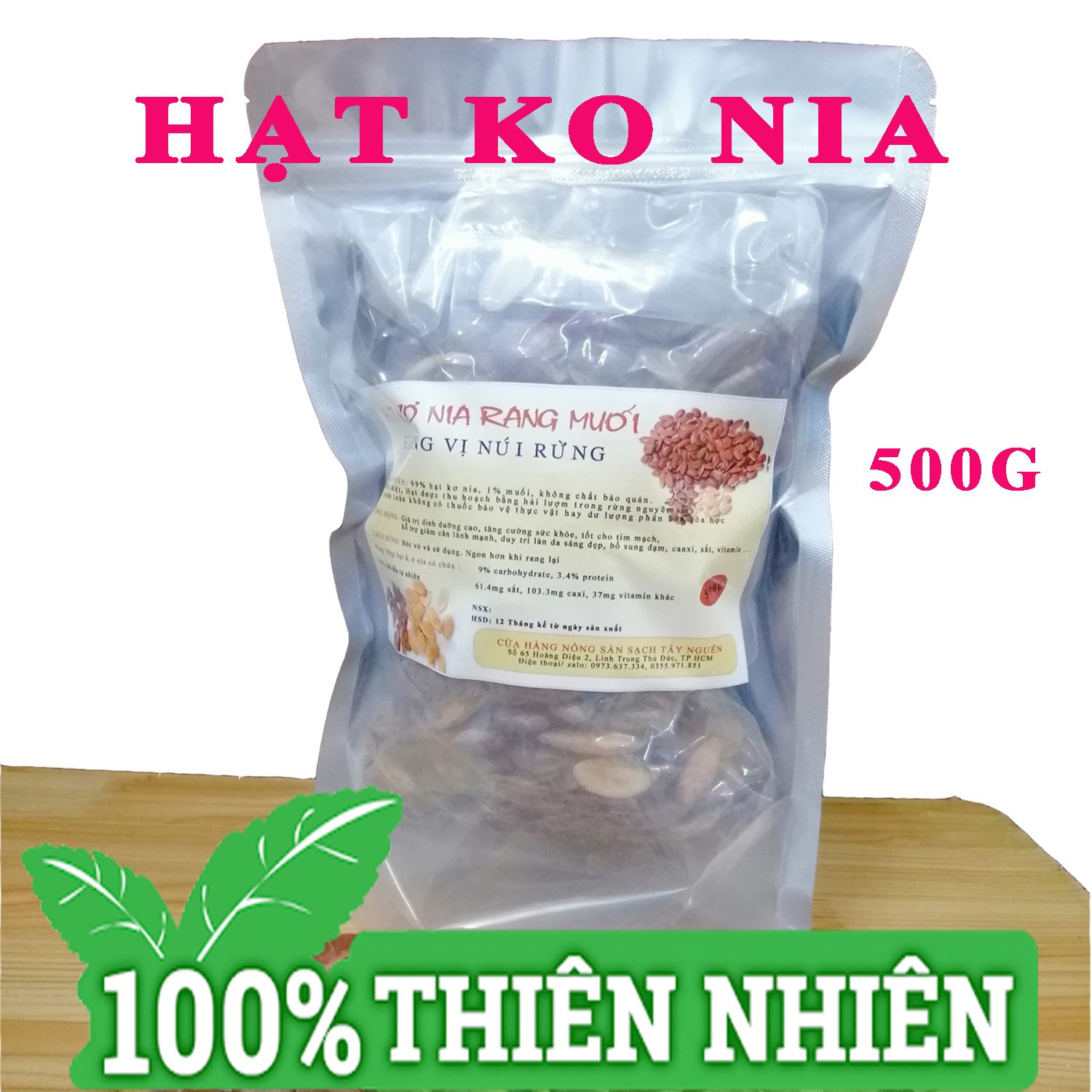 [HCM]0.5 kg Hạt Ko Nia rang muối - Hạt Konia - Hạt khơ nia đặc sản núi rừng Tây Nguyên - Hạt cầy rang muối