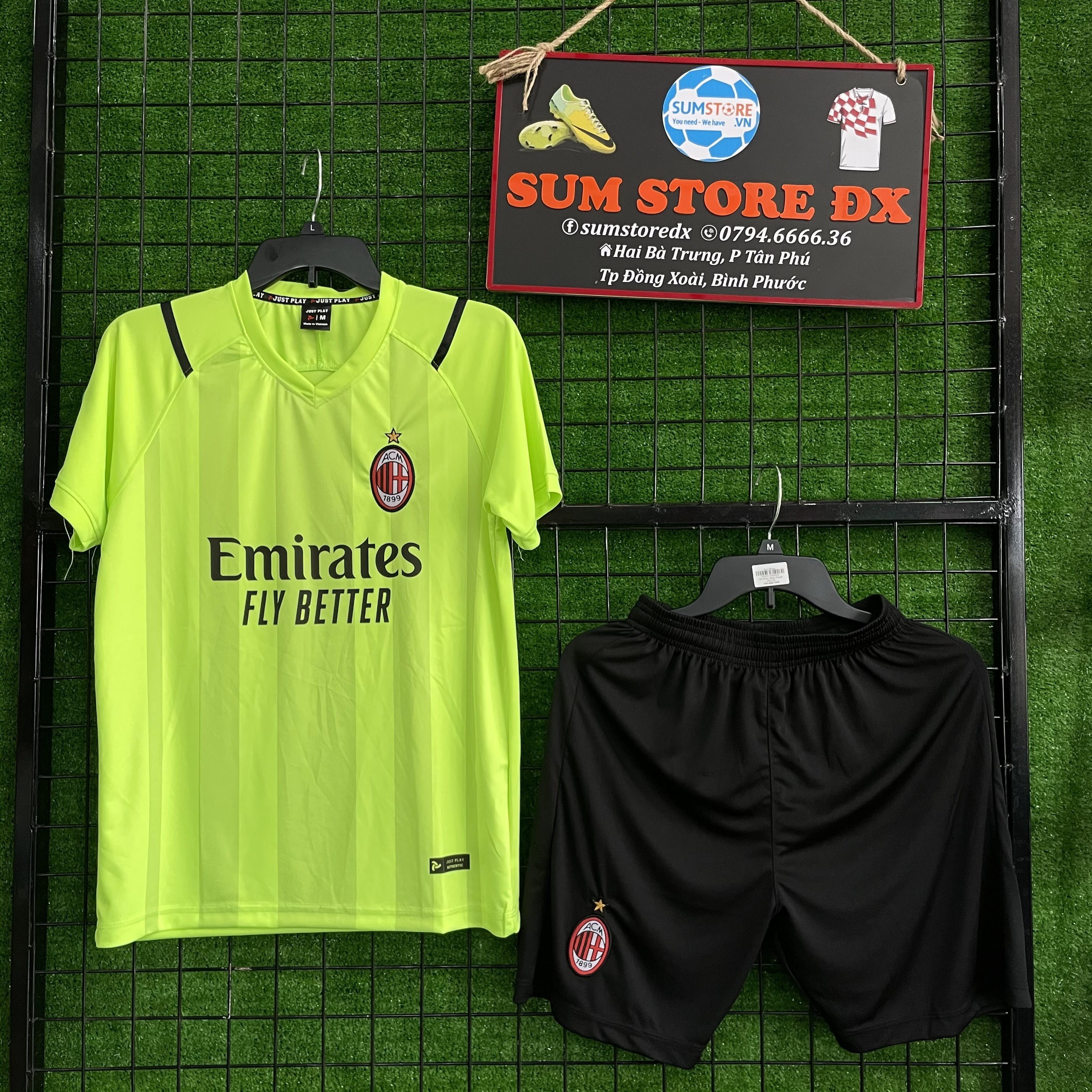 Đồ đá banh clb ac milan xanh chuối 2021–áo bóng đá 2021