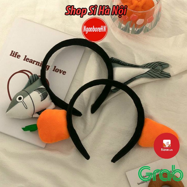 Băng đô cài tóc hình cà rốt hình cá mập cute dễ thương phong cách hàn quốc cho nữ gd63 gd64