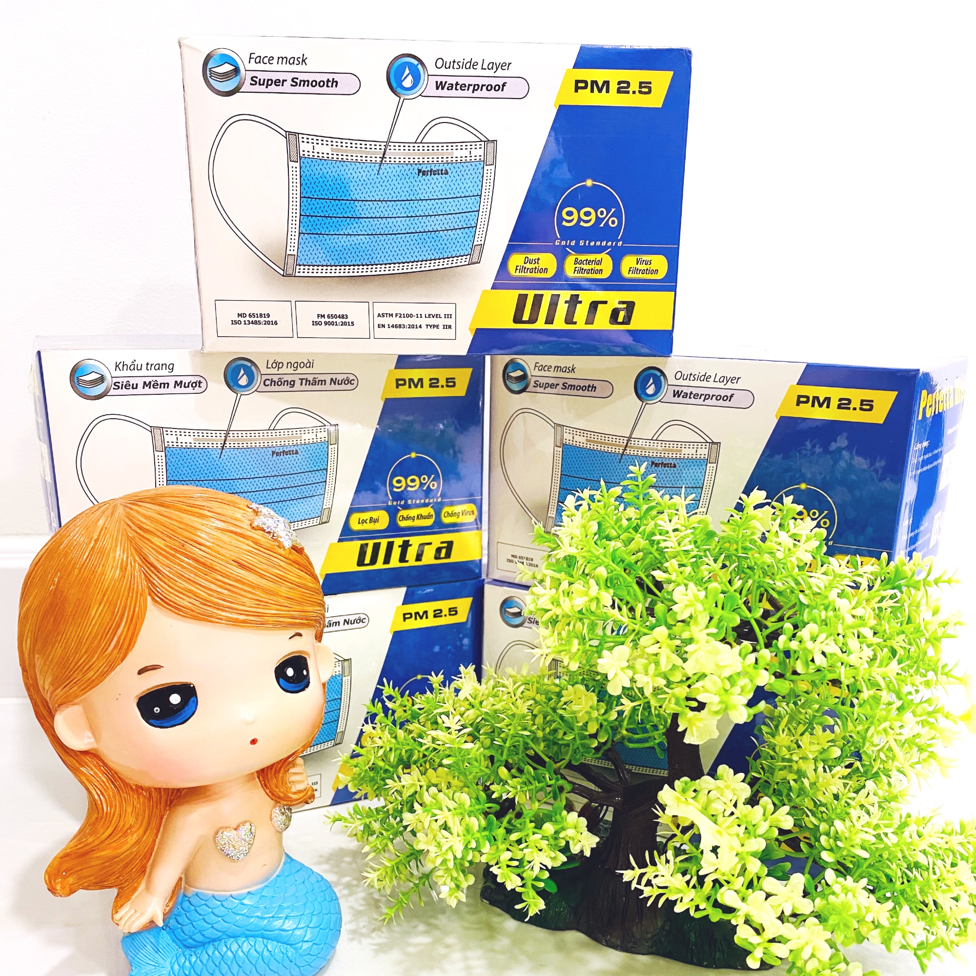 ❤️❤️❤️ khẩu trang y tế perfetta ultra hộp 35 cái 35 masks / box