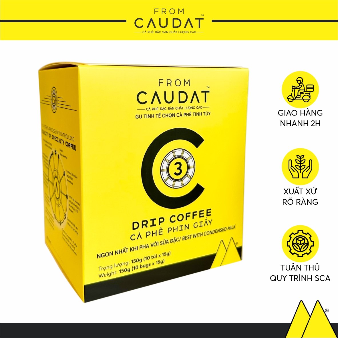 Cà phê phin giấy C3 From Cau Dat Coffee