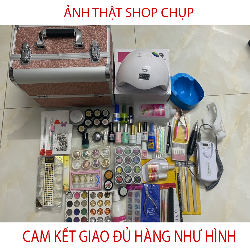 Combo cốp đồ nail cơ bản làm nail tại nhà, đồ làm móng full đồ cho dân làm nails mua về chỉ việc dùng