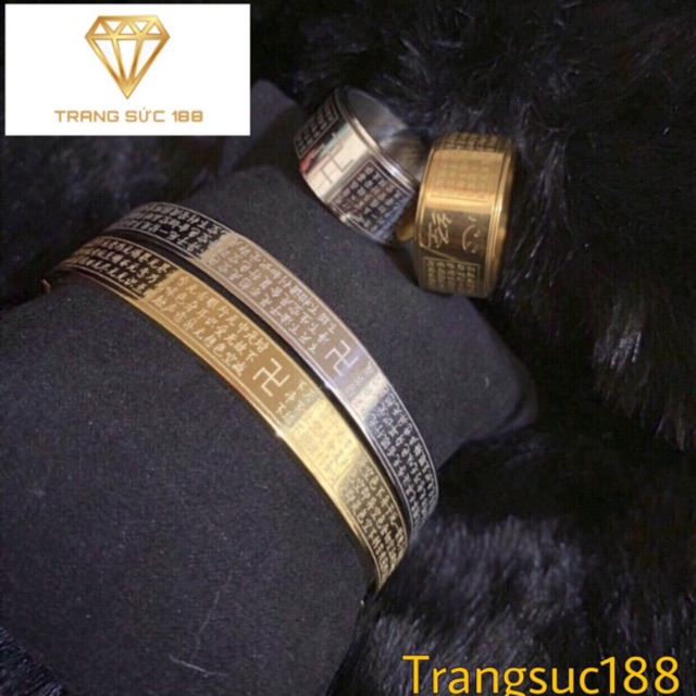 [HCM]Vòng tay titan khắc bát nhã tâm kinh trang sức hợp thời trang sang trọng quý phái dễ dàng kết hợp với trang phục