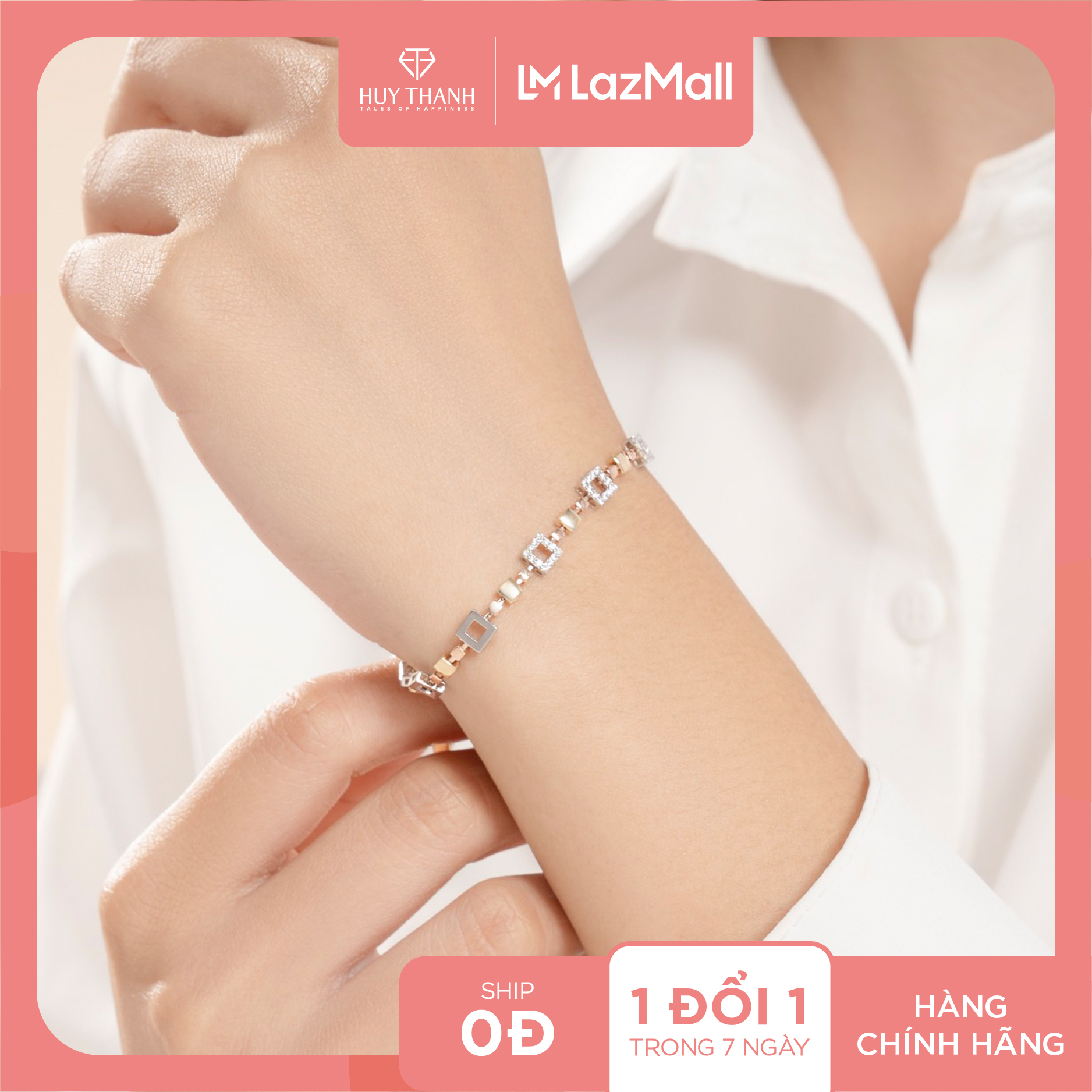 Lắc tay vàng 14k lcc110 huy thanh jewelry