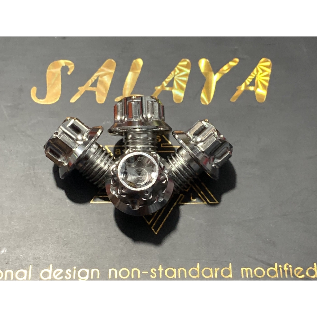 Ốc chân kính salaya inox honda , yamaha " bao rỉ sét " đầu vương miệng
