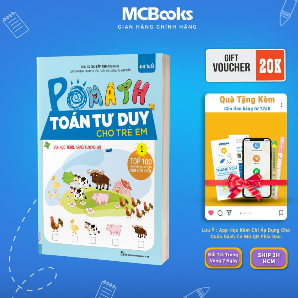 Sách - pomath 1 – toán tư duy cho trẻ em từ 4 – 6 tuổi - mcbooks