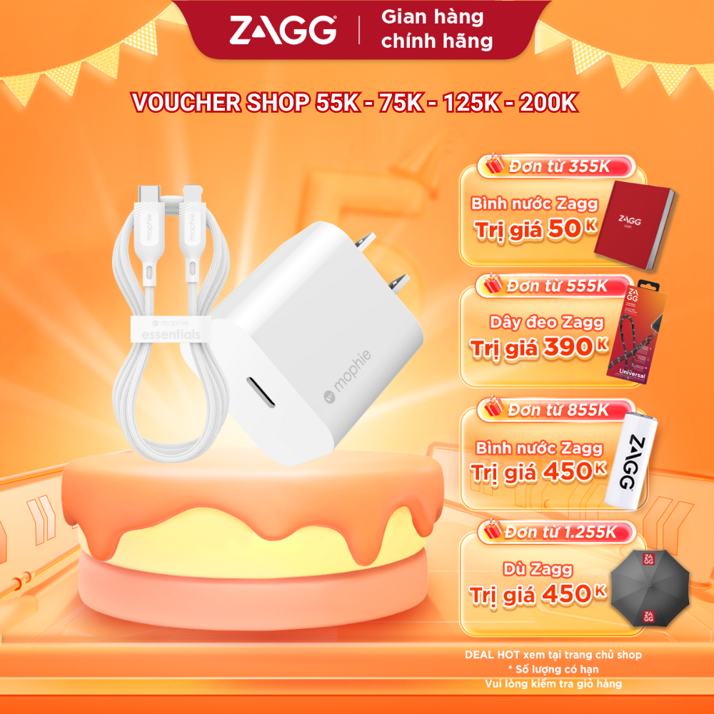 Combo sạc nhanh Mophie Power Delivery 20W dành cho iPhone/iPad