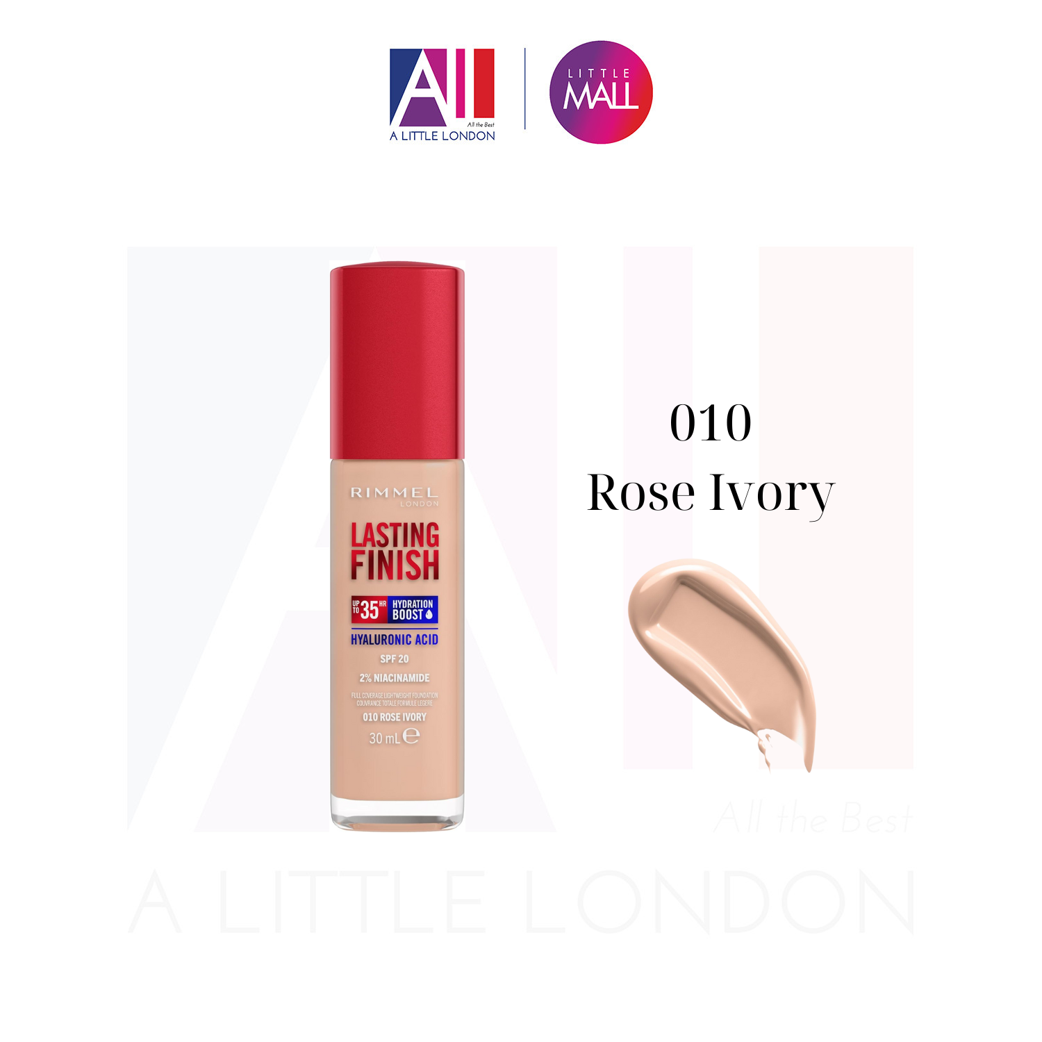 Kem nền Rimmel Lasting Finish 35 Hour Foundation - 010 Rose ivory