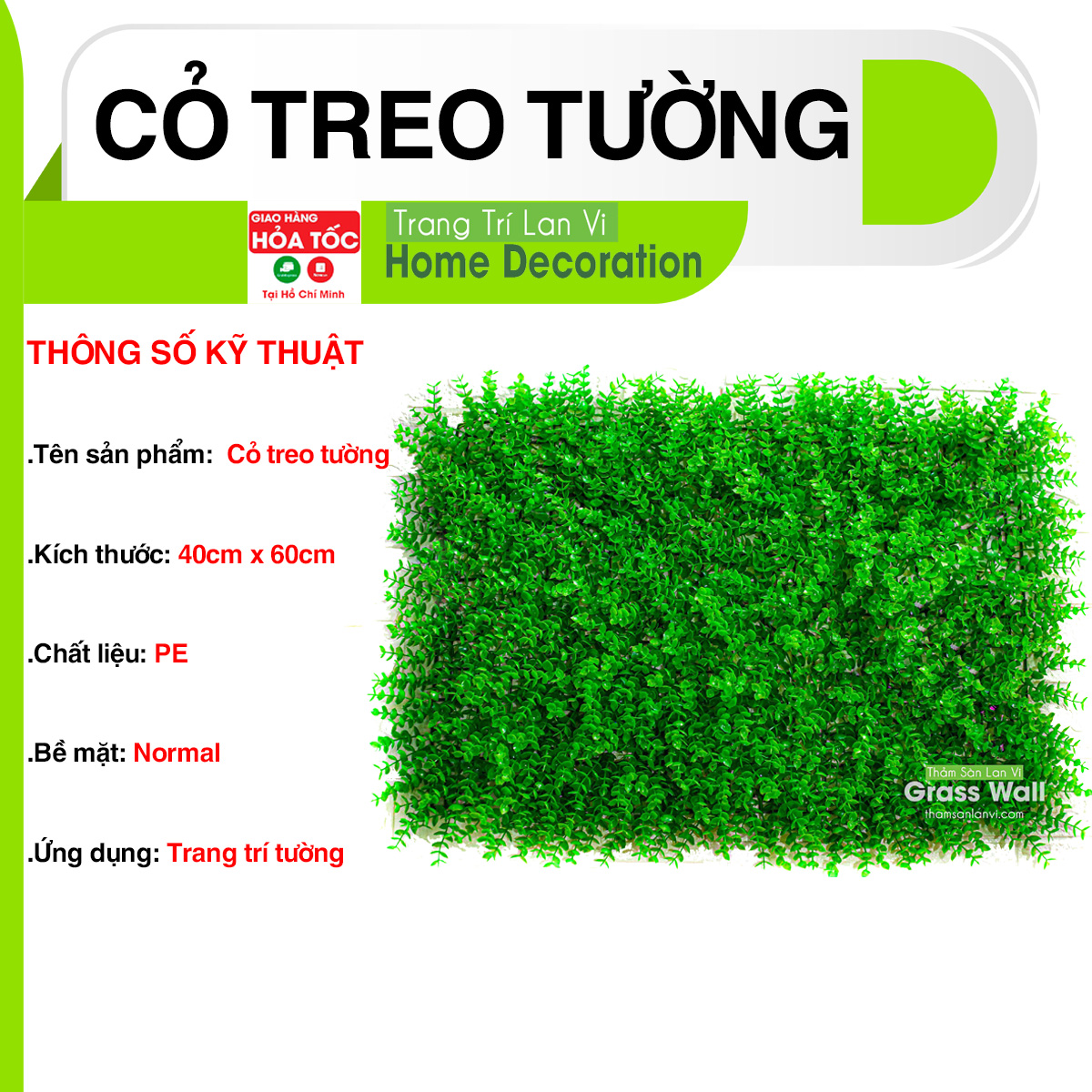 Cỏ nhựa treo tường trang trí nhà cửa trang trí không gian nhà cửa